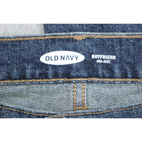 Old Navy Jeans Womens Size 12 Blue Cotton Blend Mid-Rise Boyfriend Regular Fit - Picture 3 of 7